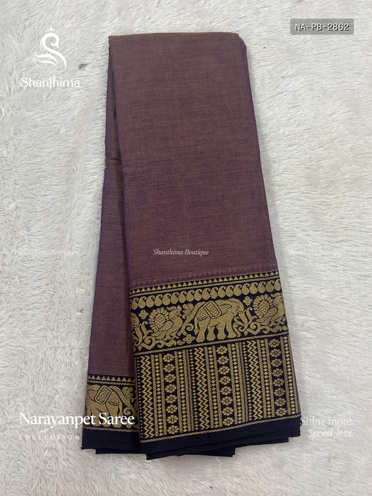 Narayanpet  Plain Peacock Big Border Dual Shade Blue Dark Navy Blue