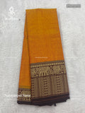 Narayanpet  Plain Peacock Big Border Dual Orange Maroon