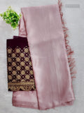 Satin Saree Plain Plain Border Onion Pink Onion Pink