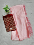 Satin Saree Plain Plain Border Baby Pink Baby Pink