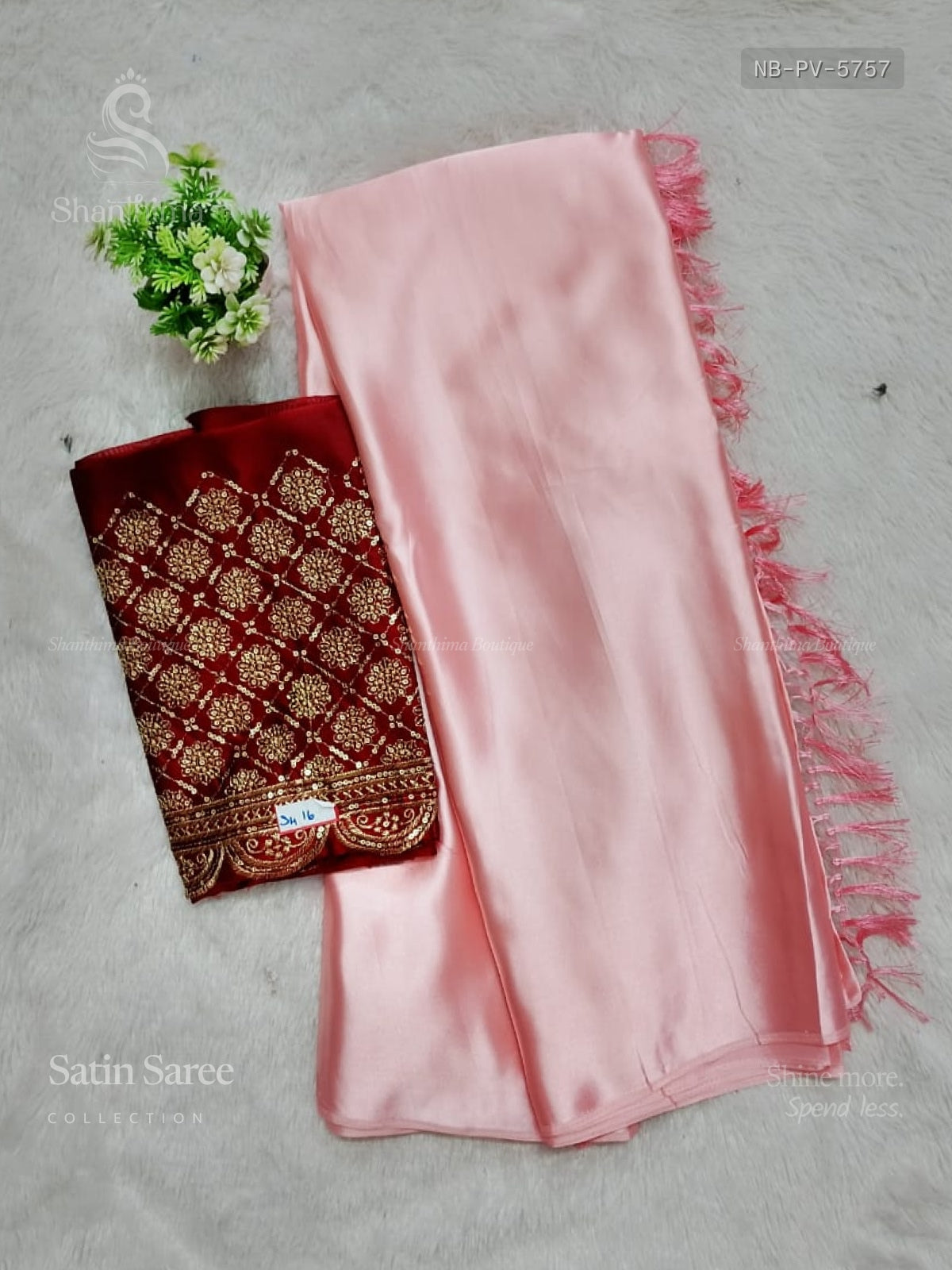 Satin Saree Plain Plain Border Baby Pink Baby Pink