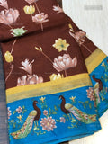 Dola Soft Silk Flowers Peacock Flower Brown Sky Blue