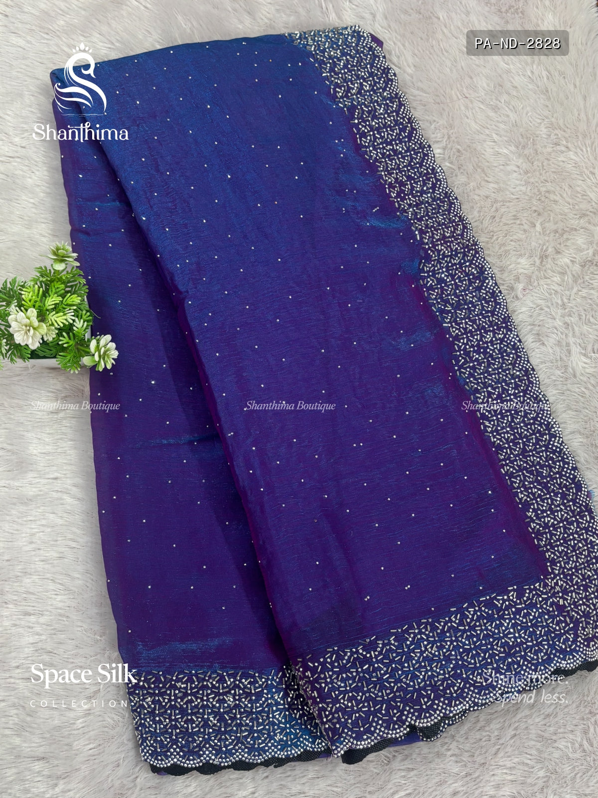 Space Silk Stones Diamond Stone Peacock Dual Shade Blue Dual Shade Blue