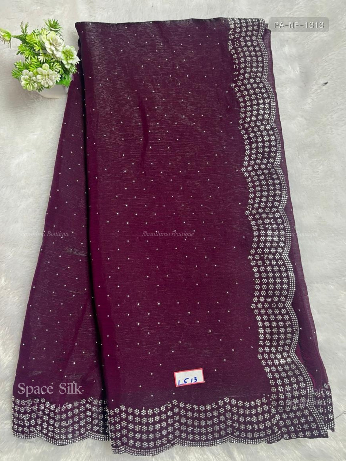 Space Silk Stones Flower Violet Violet