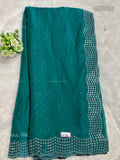 Space Silk Stones Flower Peacock Green Peacock Green