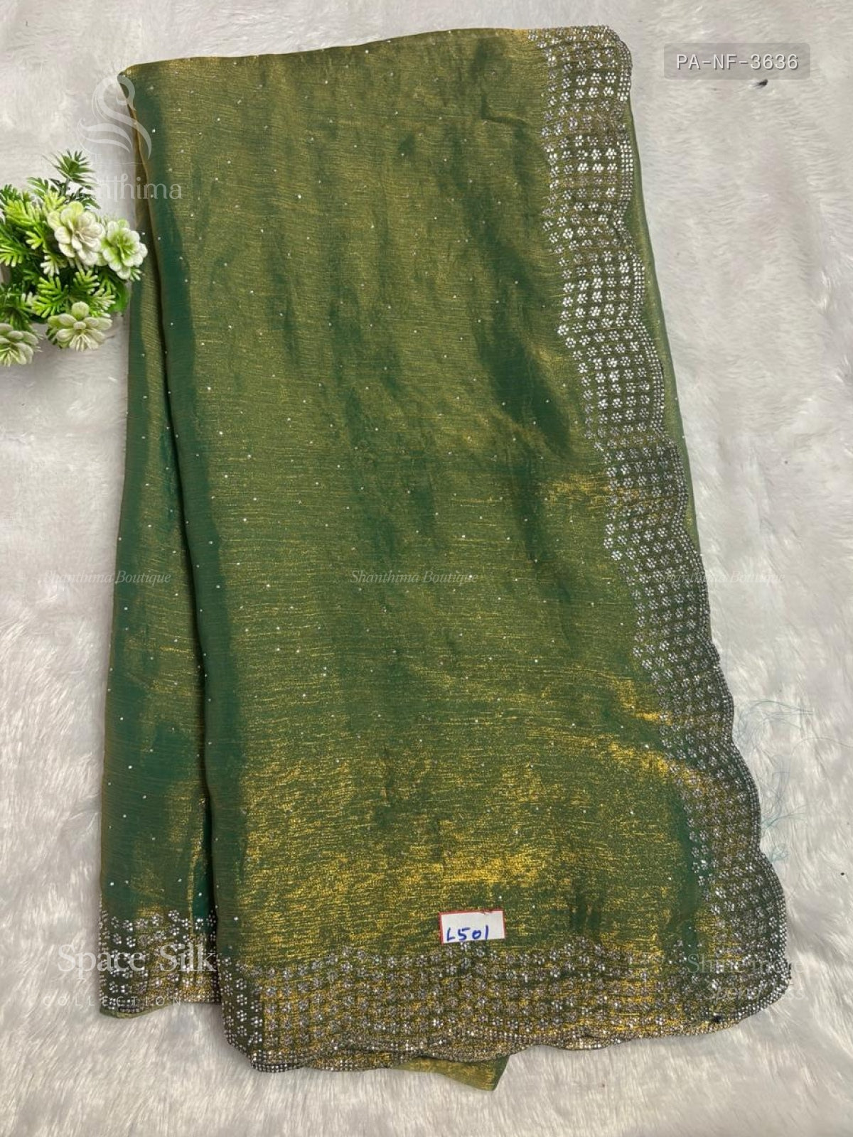 Space Silk Stones Flower Dual Shade Green Dual Shade Green