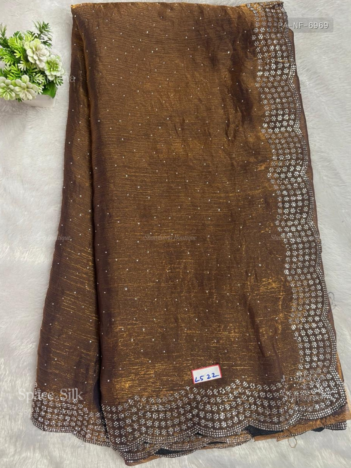 Space Silk Stones Flower Copper Color Copper Color