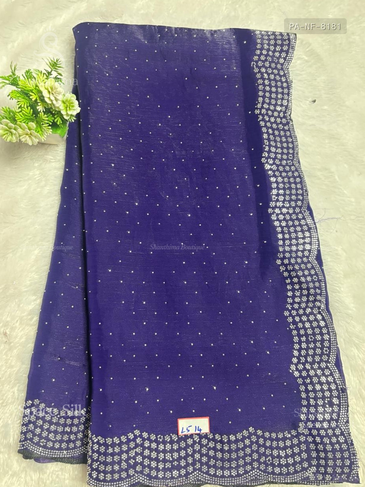 Space Silk Stones Flower Purple Purple