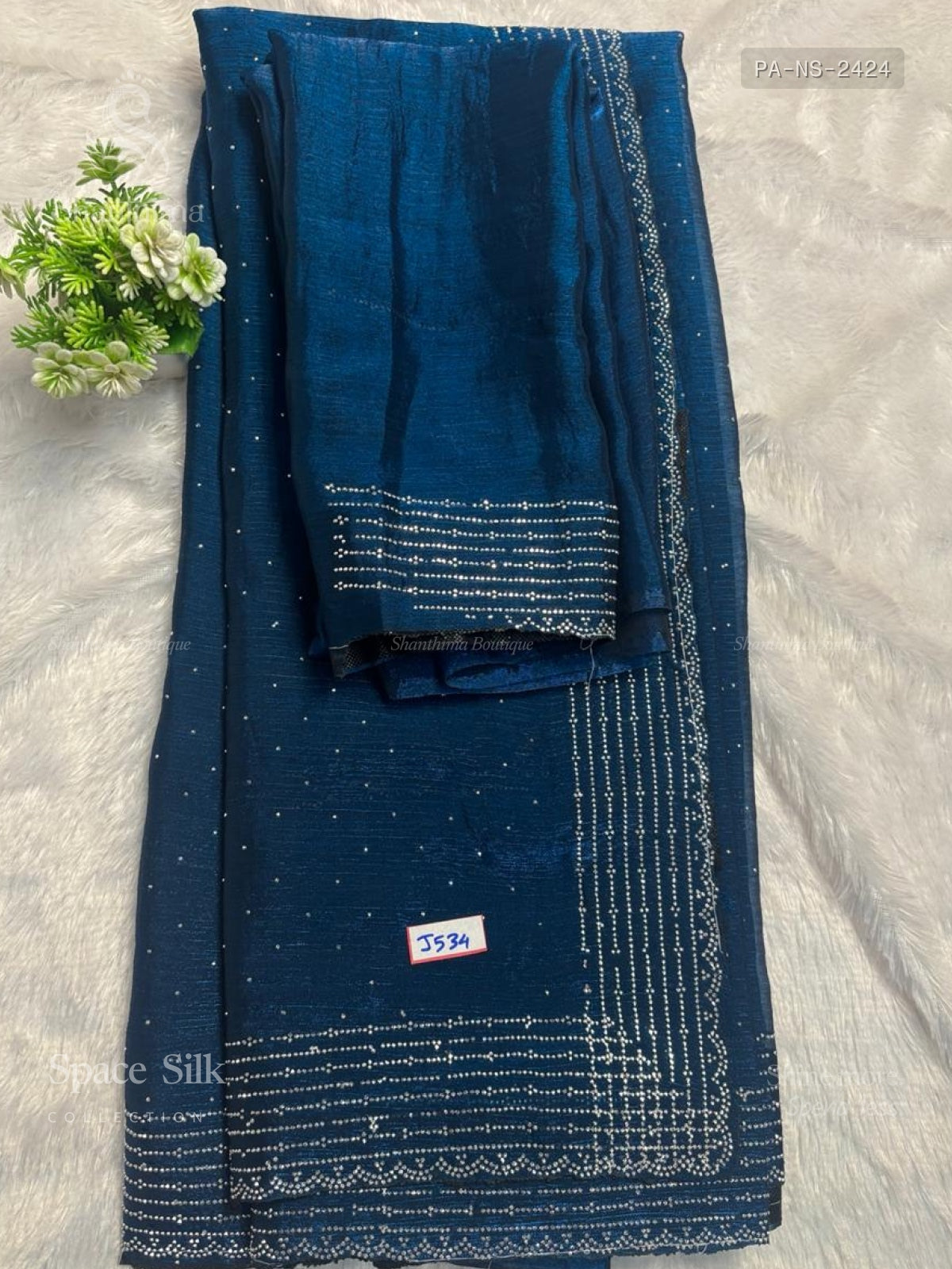 Space Silk Stones Stripes Peacock Blue Peacock Blue