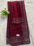 Space Silk Stones Stripes Maroon Maroon