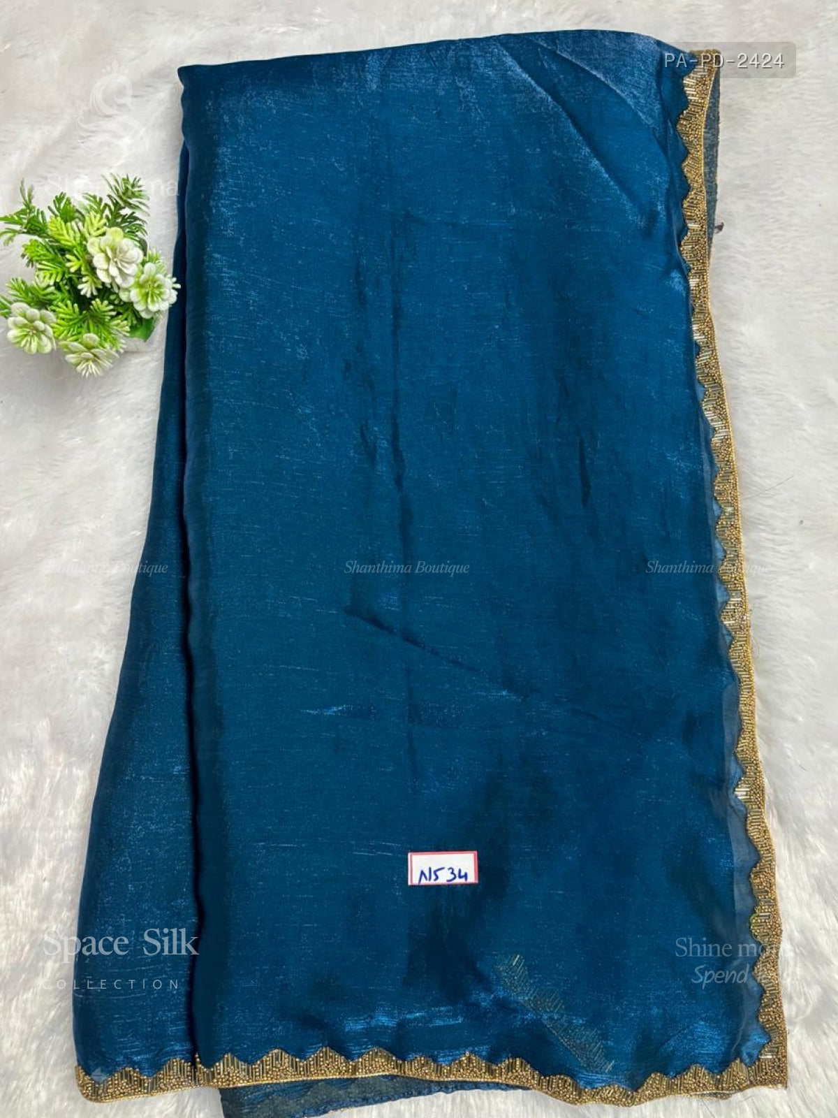 Space Silk Plain Diamond Stone Peacock Peacock Blue Peacock Blue
