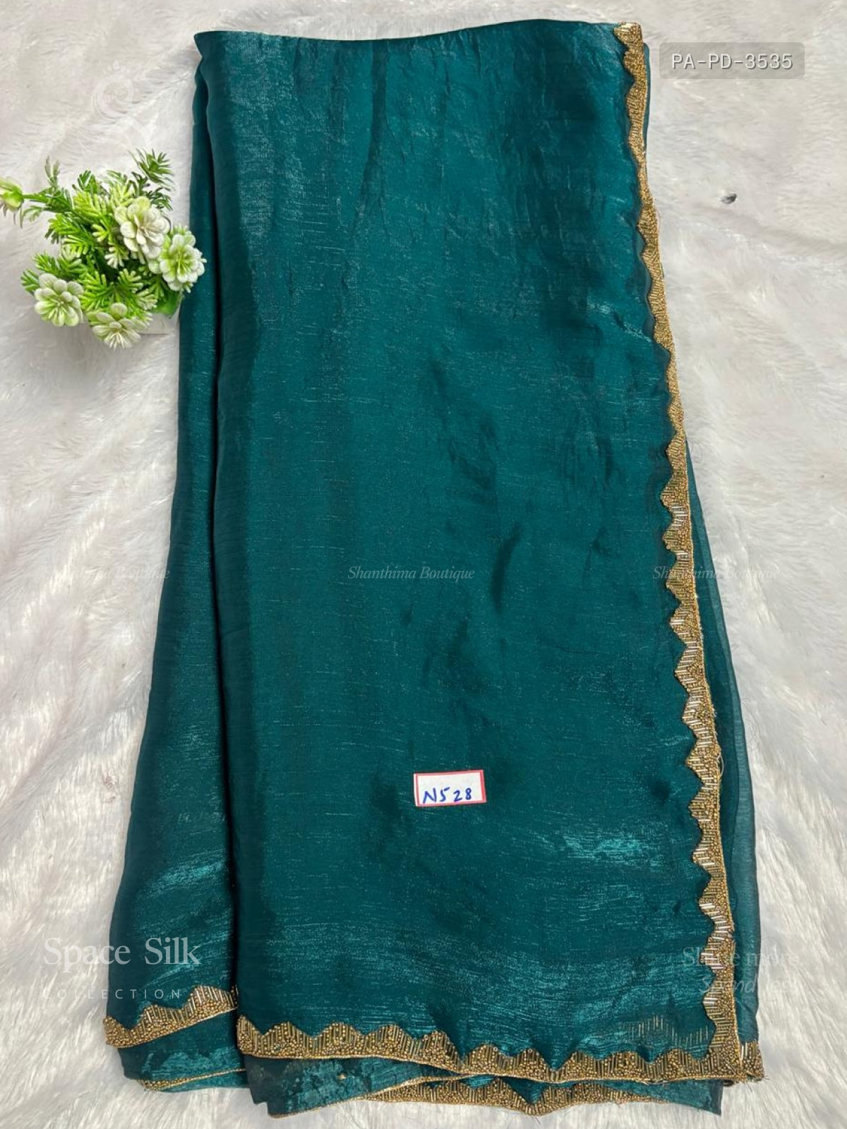 Space Silk Plain Diamond Stone Peacock Peacock Green Peacock Green