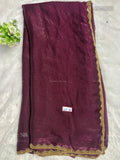 Space Silk Plain Diamond Stone Peacock Maroon Maroon