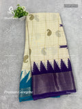 Premium Georgette Mango Diamond Stone Peacock Sandal Violet