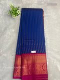 Premium Kanchi Silk Buttas Mango Flower Blue Pink