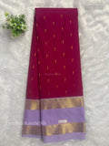 Premium Kanchi Silk Rain Drop Mango Flower Pink Lavender