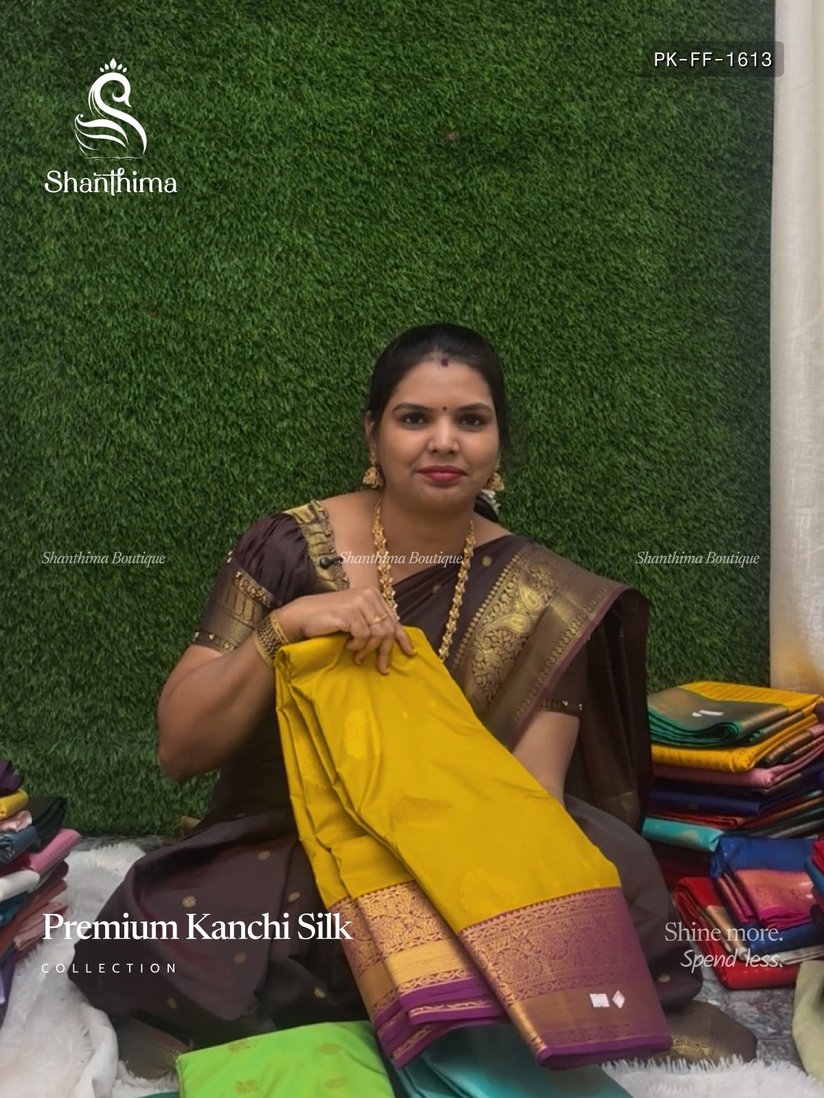 Premium Kanchi Silk Flowers Flower  Mustard Violet