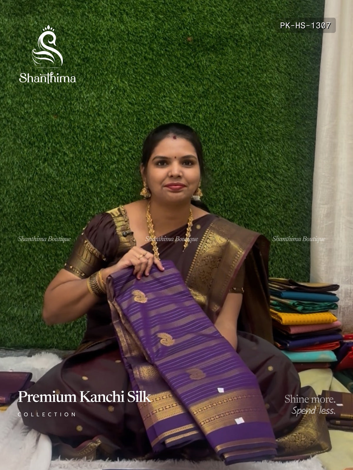 Premium Kanchi Silk Horizontal Stripes Stripes Violet Gold