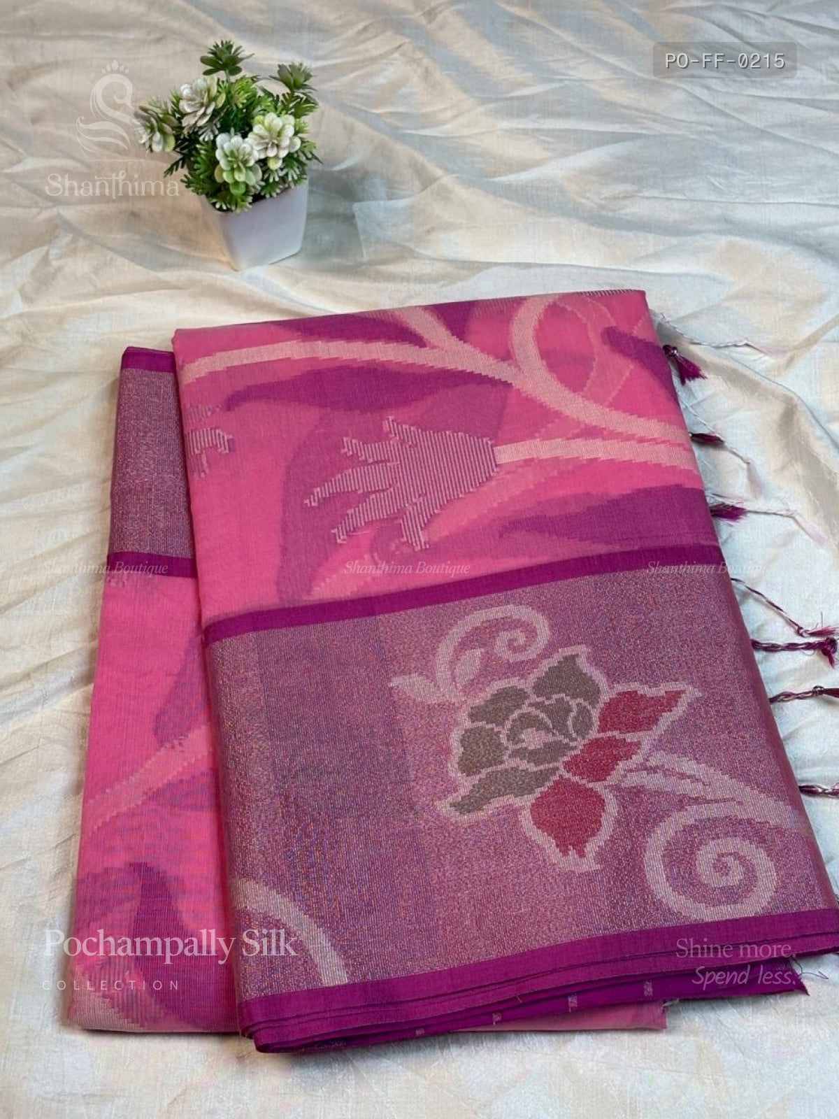 Pochampally Silk Flowers Flower Pink Rose