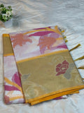 Pochampally Silk Flowers Flower White Yellow