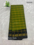 Pavitra Checks Grand Pallu Checks Peacock Elachi Green Black