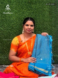 Crepe Silk Checks Chakra Star Rama Blue Rama Blue