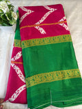 Crepe Silk Mango Mango Pink Green