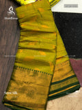 Semi Silk Leaf Diamond Stone Peacock Paasi Green Dark Green