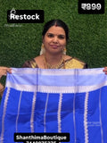 Semi Silk Vertical Stipes Chakra Blue Lavender