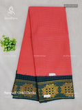 Sungudi Cotton Gold Checks Checks Diamond Stone Peach Dark Green
