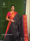 Sungudi Cotton Gold Checks Checks Peacock Black Red