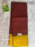 Sungudi Cotton Gold Checks Checks Peacock Brown Yellow