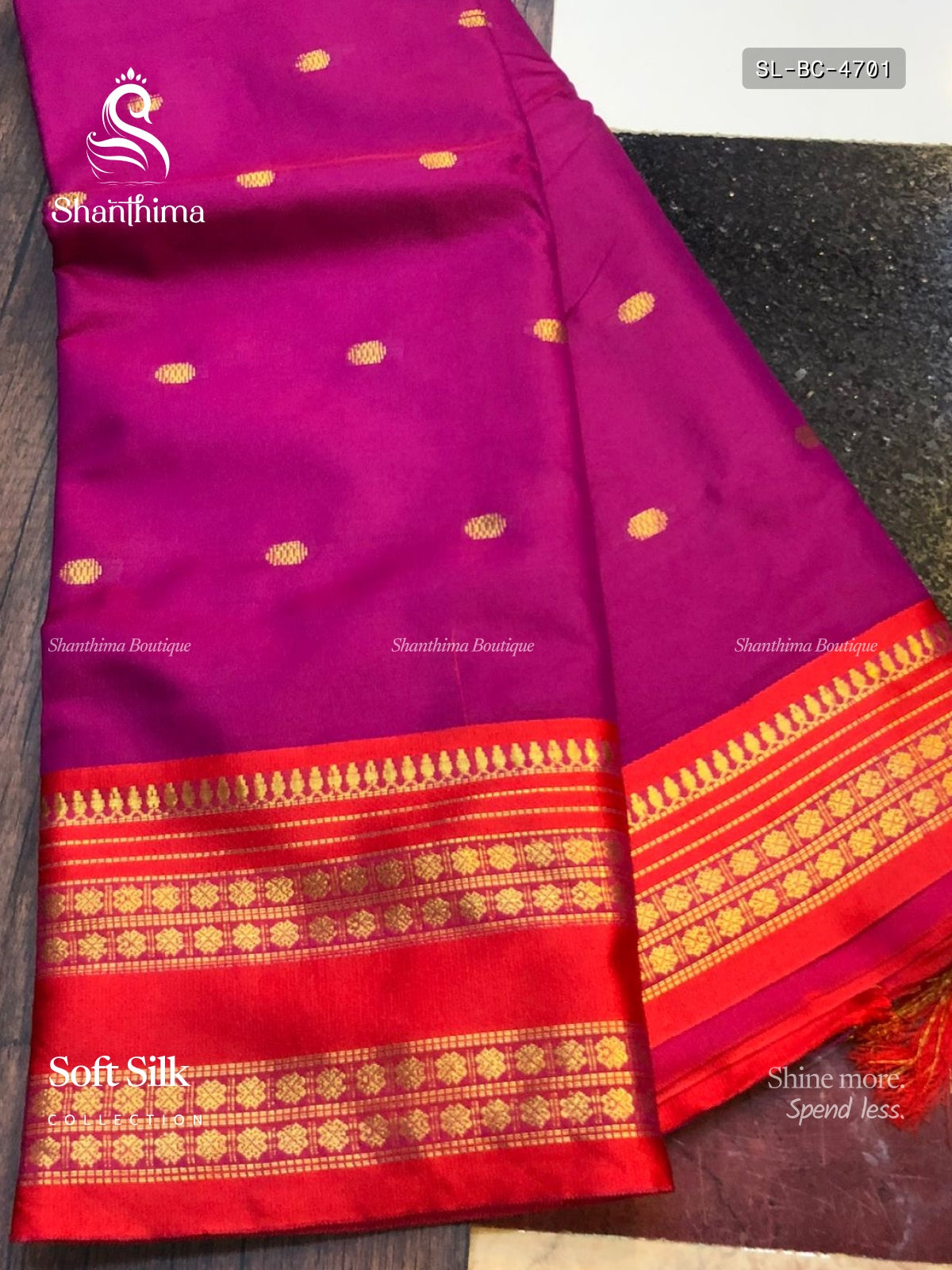 Soft Silk Buttas Chakra Magenta Red