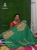 Soft Silk Buttas Diamond Stone Peacock Dark Green Dark Green