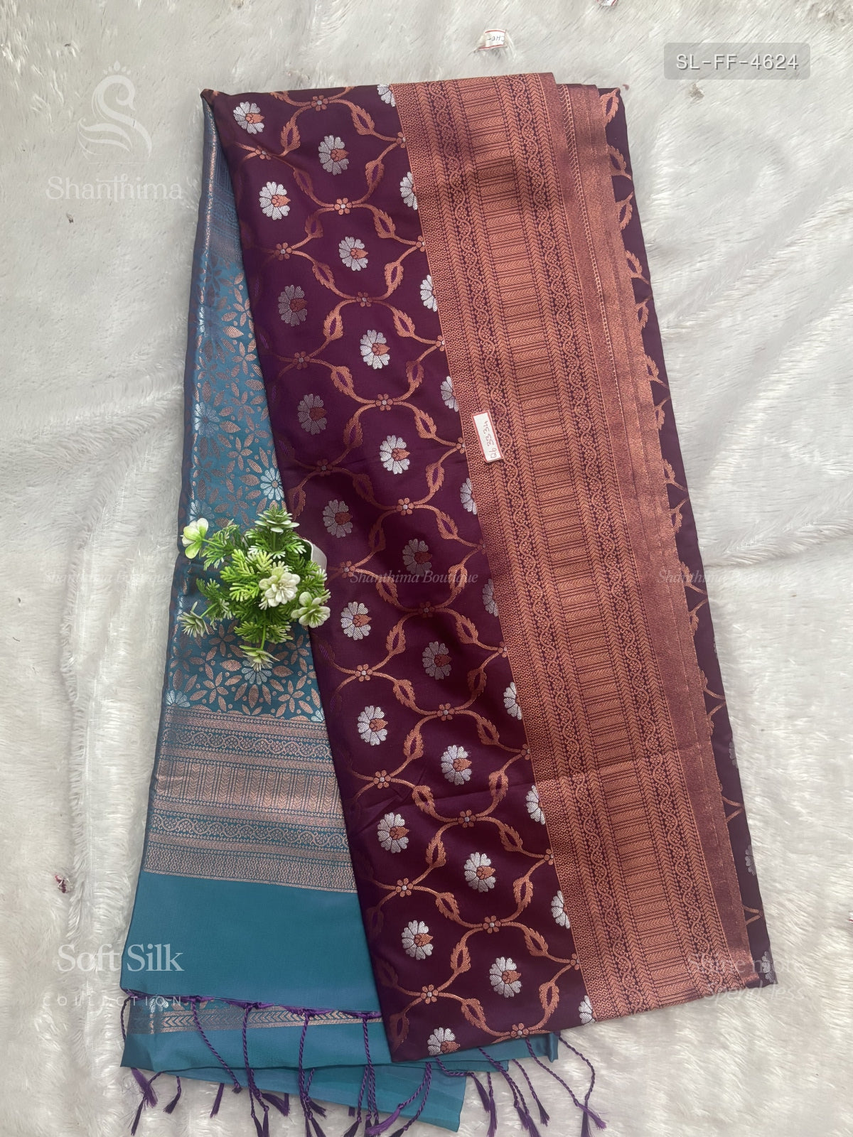 Soft Silk Flowers Flower Wine Peacock Blue