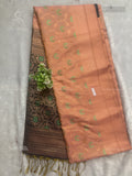 Soft Silk Flowers Stripes Peach Paasi Green