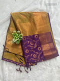 Soft Silk Leaf Flower Dark Voilet  Copper Color