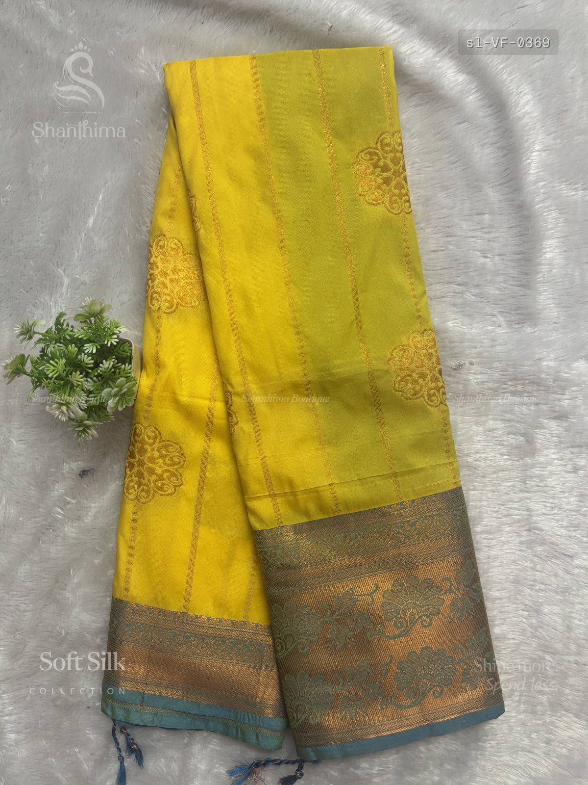 Soft Silk Vertical Stripes Flower Yellow Copper Color