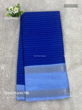 Semi Mysore Silk Horizontal Stripes Stripes Ink Blue Sky Blue
