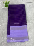 Semi Mysore Silk Horizontal Stripes Stripes Purple Lavender