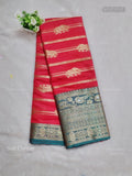 Soft Cotton Horizontal Stripes Flower Red Green