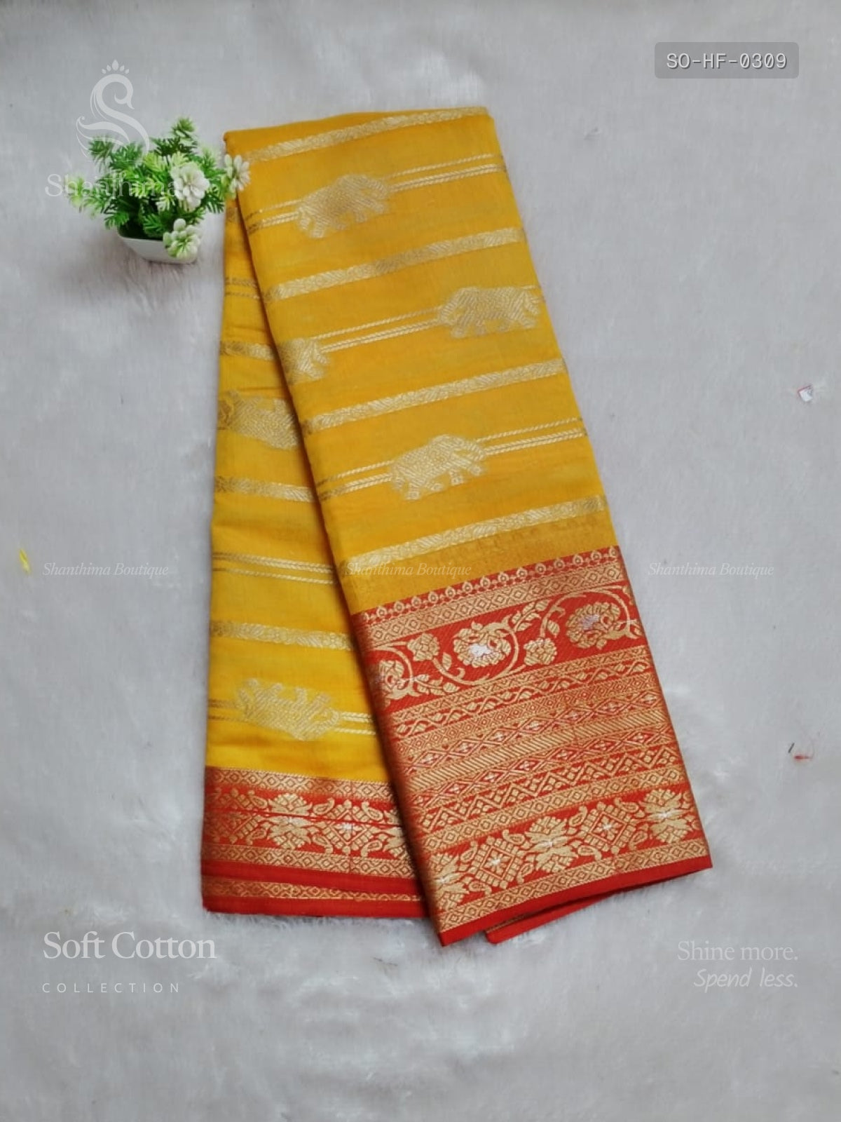 Soft Cotton Horizontal Stripes Flower Yellow Orange
