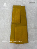 Sungudi Cotton Pavitra Checks Checks Gold Border Gopuram Yellow Gold