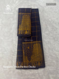 Sungudi Cotton Pavitra Checks Checks Gold Border Gopuram Gray Gold