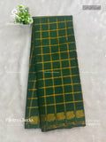 Sungudi Cotton Pavitra Checks Checks Peacock Dark Green Gold