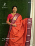 Sungudi Cotton Silver Checks Checks Peacock Rust Maroon