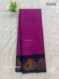 Sungudi Cotton Checks Flower Violet Navy Blue