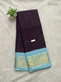 Sungudi Cotton Checks Peacock Stripes Wine Sky Blue