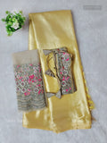 Satin Saree Plain Plain Border Sandal Sandal
