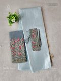 Satin Saree Plain Plain Border Sky Blue Sky Blue